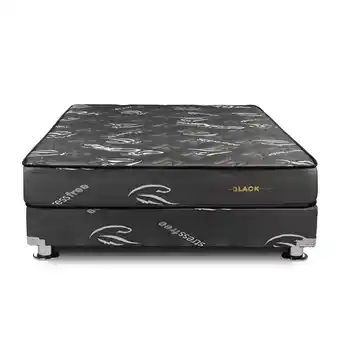Tottus Juego de cama pocket black 2 plazas oferta