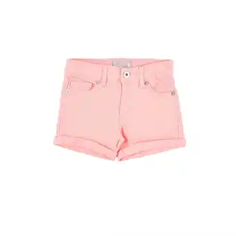Tottus Short denim french terry niña 3 coral neon oferta
