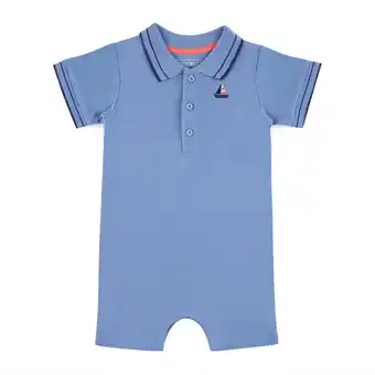 Tottus Enterizo pique bebe 12m azul opaco oferta