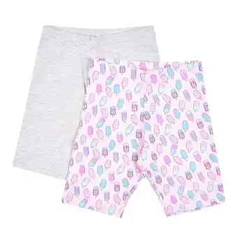 Tottus Pack 2 legging biker niña 4 lila/ gris claro oferta