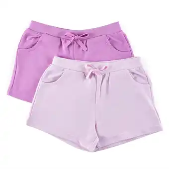 Tottus Pack 2 short french terry niña 8 durazno/ morado oferta