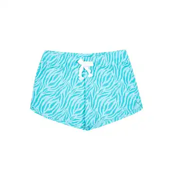 Tottus Short franela full print mujer s turquesa oferta