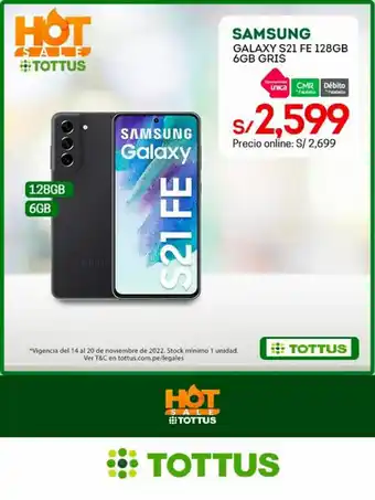 Tottus Samsung Galaxy S21 FE 128 GB 6GB Gris oferta