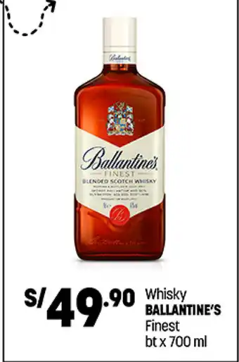 Plaza Vea Ballantine's Whisky Finest bt x 700 ml oferta