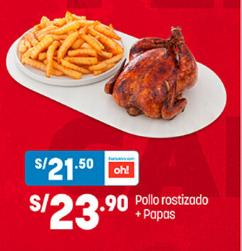 Plaza Vea Pollo Rostizado + Papas oferta
