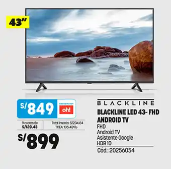 Plaza Vea Blackline Blackline LED 43-FHD Android Tv oferta