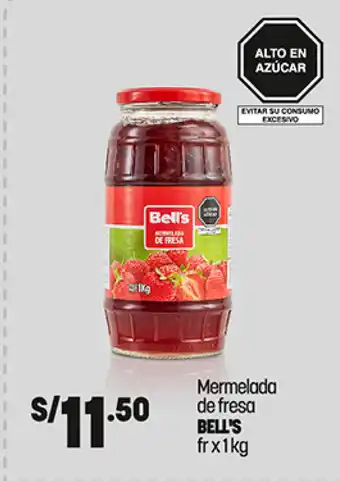 Plaza Vea Bell's Mermelada de fresa fr x 1 kg oferta