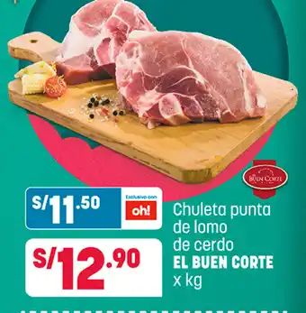 Plaza Vea El Buen Corte Chuleta Punta de lomo de cerdo x kg oferta