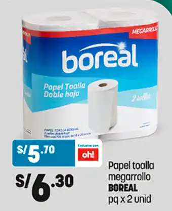 Plaza Vea Boreal Papel Toalla megarollo pq x 2 unid oferta