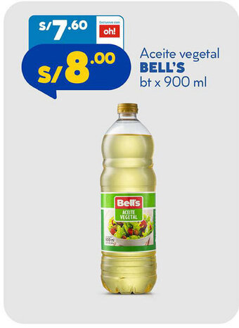 Plaza Vea Bell's Aceite Vegetal bt x 900 ml oferta