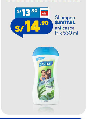Plaza Vea Savital Shampoo anticaspa fr x 530 ml oferta