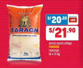 Plaza Vea Faraon Arroz extra añejo naranja bl x 5 kg oferta