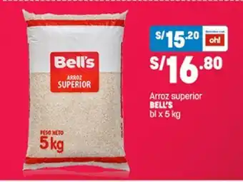 Plaza Vea Bell's Arroz Superior bl x 5 kg oferta
