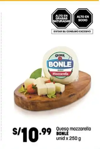 Plaza Vea Bonle Queso mozzarella x 250g oferta