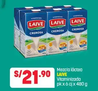 Plaza Vea Laive Mezcla lactea Vitaminizada pk x 6 cj x 480g oferta