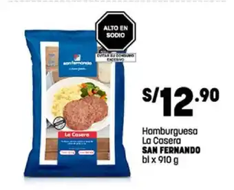 Plaza Vea San Fernando Hamburguesa La Casera bl x 910g oferta