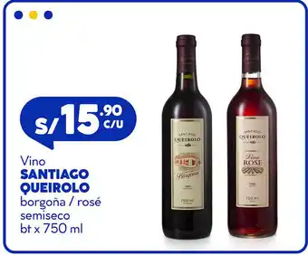 Plaza Vea Santiago Queirolo Vino Borgoña / Magdalena / Rose semi seco bt x 750 ml oferta