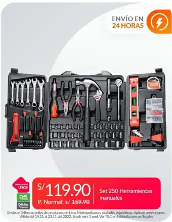 Set 250 Herramientas manuales