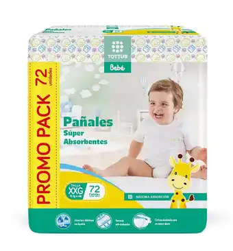 Tottus Pack pañal tottus super absorbente xxg 72 unidades oferta