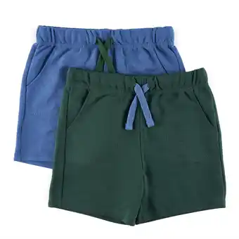 Tottus Pack 2 short french terry niño 10 verde/ azul oferta