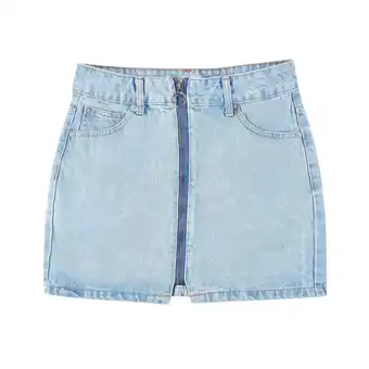 Tottus Falda jean cierre mujer m azul oferta