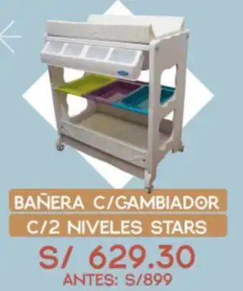 Bañera c/cambiador c/2 Niveles Stars