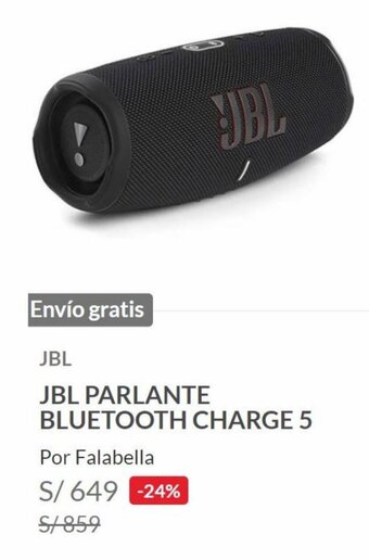 Falabella JBL Parlante Bluetooth Charge 5 oferta