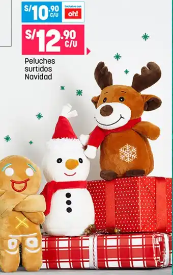 Plaza Vea Peluches Surtidos Navidad oferta
