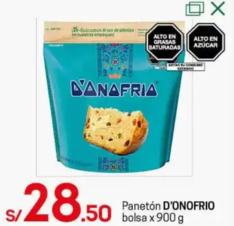 Tottus Panetón D' Onofrio Bolsa 900g oferta