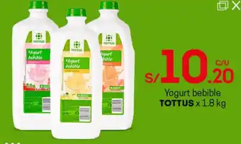 Tottus Yogurt Bebible Tottus 1,8kg oferta
