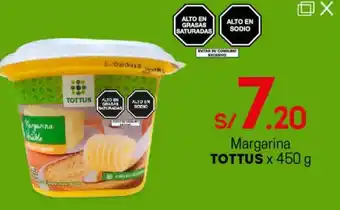 Tottus Margarina Tottus 450g oferta