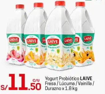 Tottus Yoghurt Probiótico Laive Fresa/Lúcuma/Vainilla/Durazno 1,8kg oferta