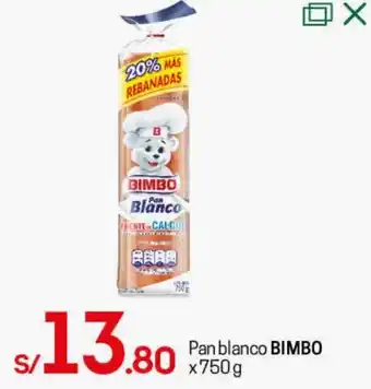 Tottus Pan Blanco Bimbo 750g oferta