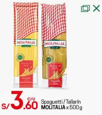 Tottus Spaguetti/Tallarín Molitalia 500g oferta