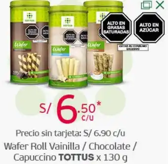 Tottus Wafer Roll Vainilla/Chocolate/Capuccino Tottus 130g oferta