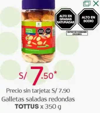 Tottus Galletas Saladas Redondas Tottus 350g oferta