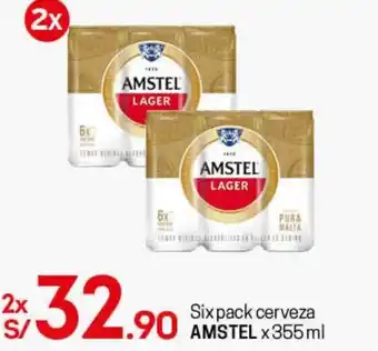 Tottus Six Pack Cerveza Amstel 355ml oferta