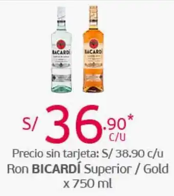 Tottus Ron Bicardi Superior/ Gold 750ml oferta