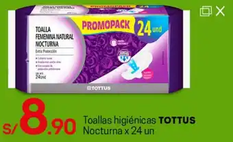 Tottus Toallas Higiénicas Tottus Nocturna 24 Un oferta