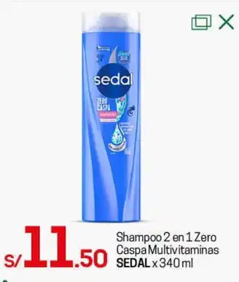 Tottus Shampoo 2 en 1 Zero Caspa Multivitaminas Sedal 340ml oferta