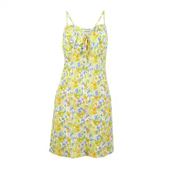 Tottus Vestido caida corte mujer xl amarillo oferta
