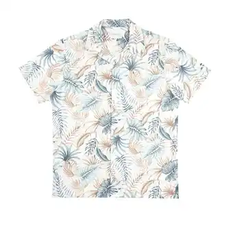 Tottus Camisa hawaiana hombre l blanco oferta