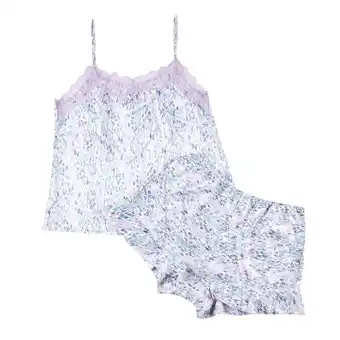 Tottus Pijama satinada mujer l blanco oferta