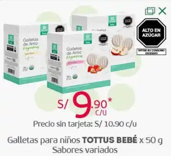 Tottus Galletas para Niños Tottus Bebé 50g Sabores Variados oferta