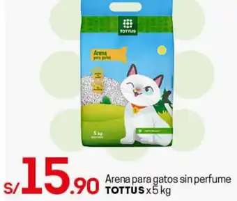 Tottus Arena para Gatos Sin Perfume Tottus 5kg oferta