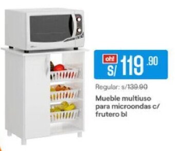 Promart Mueble Multiuso para Microondas c/Frutero bl oferta