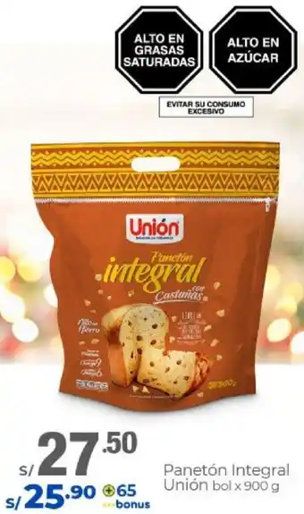 Panetón Integral Union bol 900g