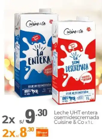 Metro Leche UHT Entera Osemidescremada Cuisine & Co 1L oferta