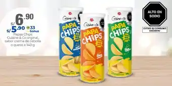 Metro Papas Chips Cuisine & Co Original, Sabor Crema de Cebolla o Queso 140g oferta