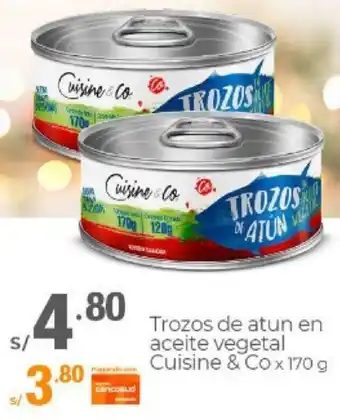 Metro Trozos de Atun en Aceite Vegetal Cuisine & Co 170g oferta